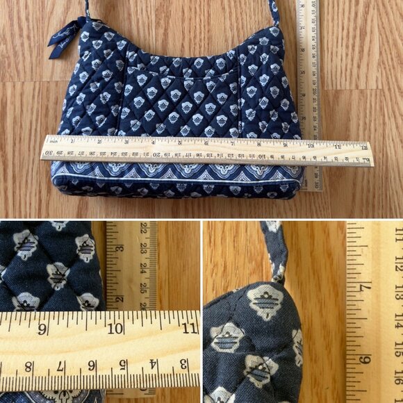Vera Bradley Shoulder Bag 9x7in Retired Spring 2005 Nantucket Navy Pattern Blue - Picture 7 of 15